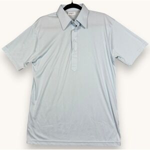 Collars & Co. Polo Mens Medium Light Blue Dress Collar Polo Short Sleeve #1002